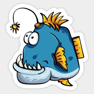 Crazy Funny Fish Sticker